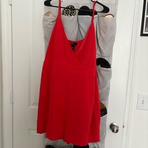 Red Sleeveless Romper